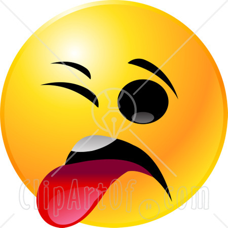 22136 Clipart Illustration Of A Yellow Emoticon Face With One Eye