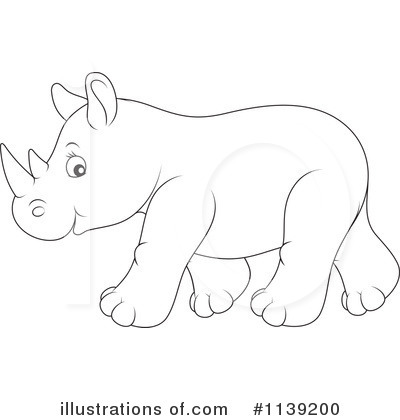 Black And White Cute Rhino