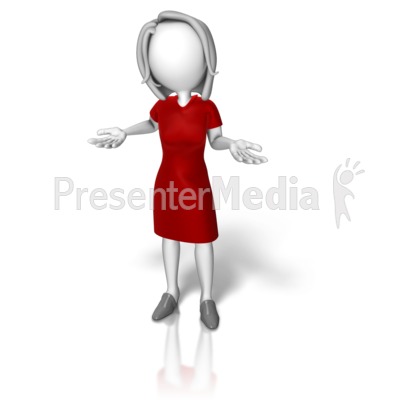 Business Woman Dress Shrugging   Presentation Clipart   Great Clipart