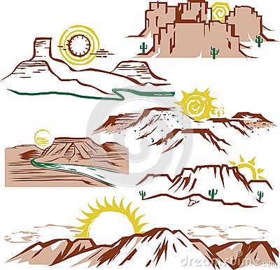 Canyon Clipart Sunny Mesas Clip Art Set Sun Canyons 31748976 Jpg