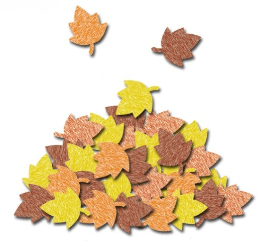 Crayon Colored Pile Of Leaves Clip Art 