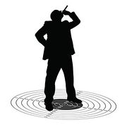Man With Cigarette On The Target Illustration