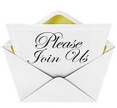 Please Join Us Official Invitation Envelope Note   Royalty Free Stock