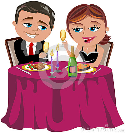 Romantic Dinner Clipart Happy Couple Having Romantic