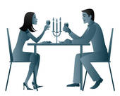 Romantic Dinner Two Stock Illustration Images  81 Romantic Dinner Two