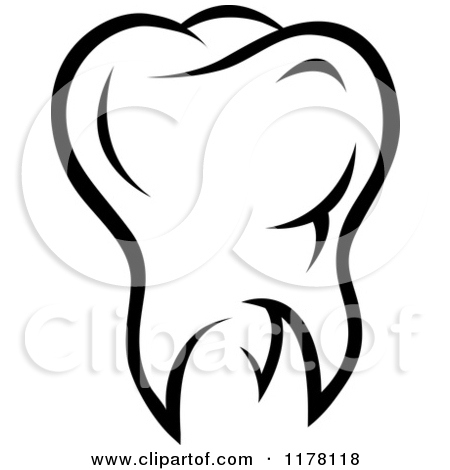 Royalty Free  Rf  Black And White Tooth Clipart   Illustrations  1