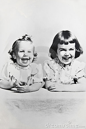 Sisters Black And White Retro Royalty Free Stock Photography   Image    