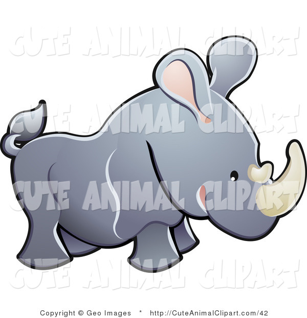 Vector Clip Art Of A Cute Rhino By Geo Images    42