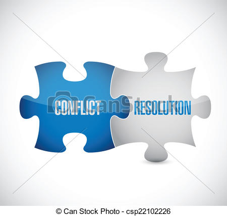 Vector Illustration Of Conflict Resolution Puzzle Pieces Illustration