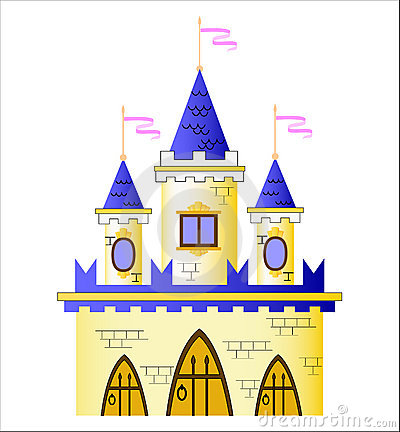 Vector Illustration Of Fairy Tale Castle On The White Background
