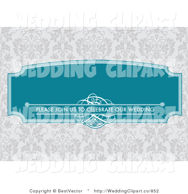Vector Marriage Clipart Of A Wedding Turquoise Please Join Us To