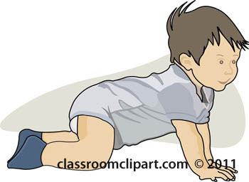 Baby   Baby Crawling With Socks 608   Classroom Clipart