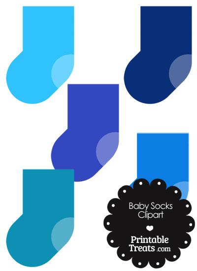 Baby Socks Clipart In Shades Of Blue From Printabletreats Com
