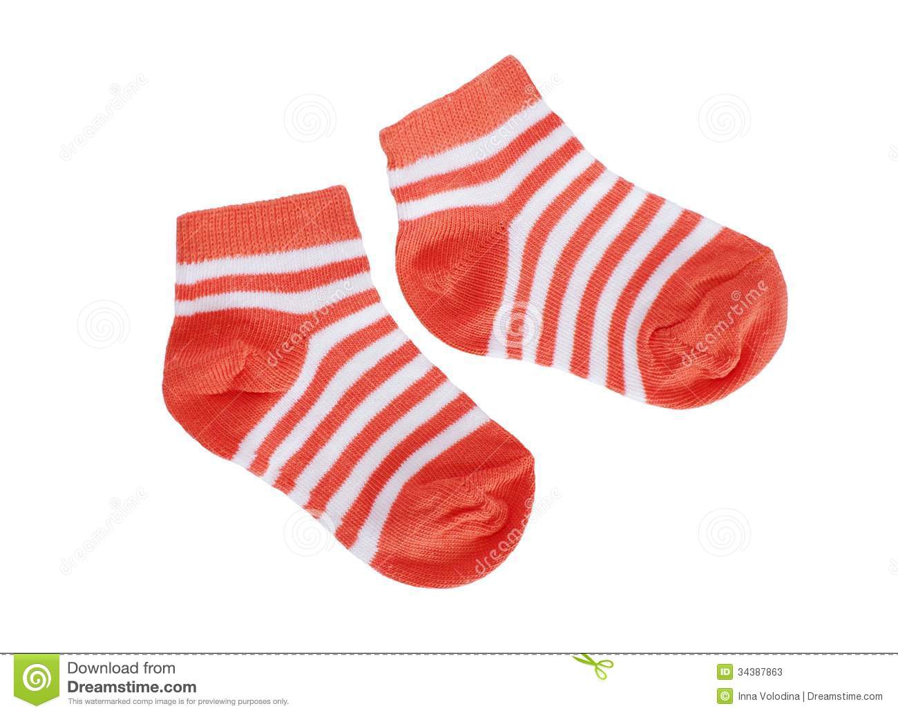 Baby Socks Clipart Orange Striped Baby Socks On