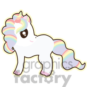 Cartoon Rainbow Unicorn Illustration Clip Art Image