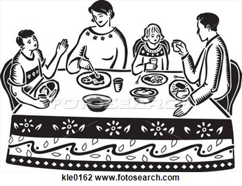 Clip Art   A Family Eating At The Table  Fotosearch   Search Clipart