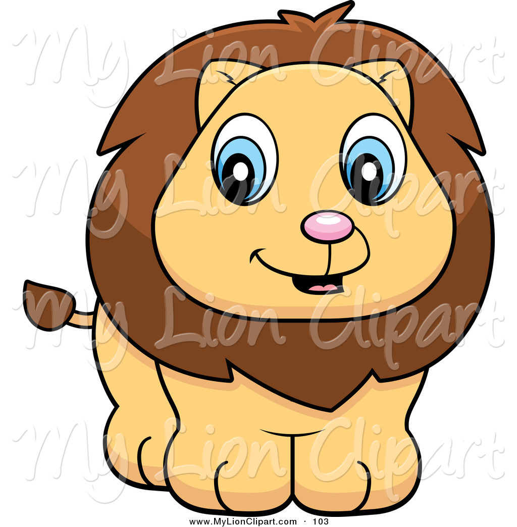 Clipart Of A Cute Baby Lion Cub Smiling By Cory Thoman    103