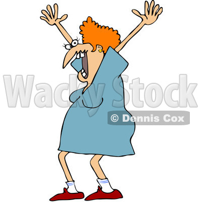 Clipart Scared Woman Screaming   Royalty Free Vector Illustration