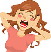 Desperate Screaming Woman   Clipart Graphic