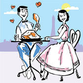 Dinner Date Clipart Couple In Restaurant   Clipart