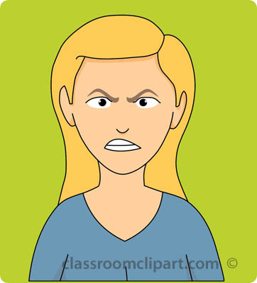 Expressions   Angry Female Facial Expression 7a   Classroom Clipart