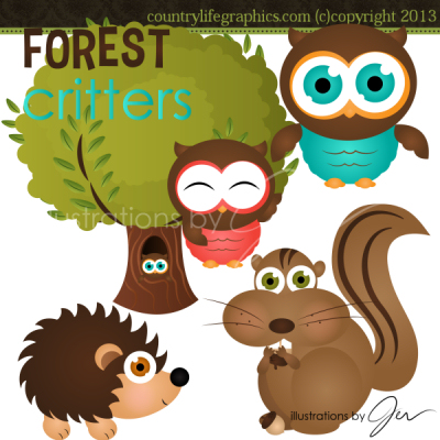 Forest Animal Clipart   Country Life Graphics