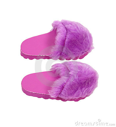 Fuzzy Pink Slippers To Wear At Home When Relaxing In Luxury   Path    