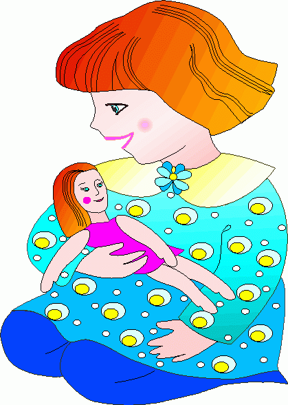 Girl With Doll 2 Clipart   Girl With Doll 2 Clip Art