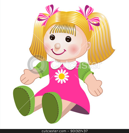 Illustration Of Girl Doll Stock Vector Clipart Blonde Girl Doll