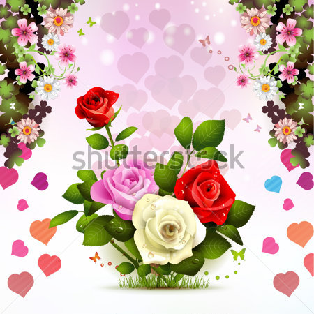 Inicio   Premium   Vacaciones   Valentine S Day Card With Roses