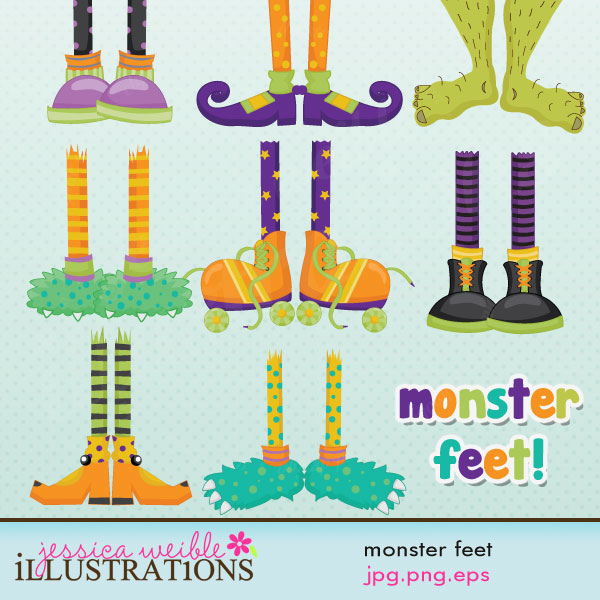 Monster Feet Cute Halloween Clipart   Flickr   Photo Sharing