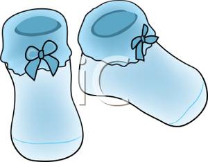 Pair Of Blue Baby Socks   Royalty Free Clipart Picture