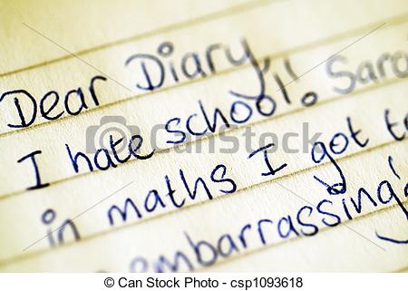 Pictures Of Dear Diary Confession   A Teenagers Diary Entry Csp1093618
