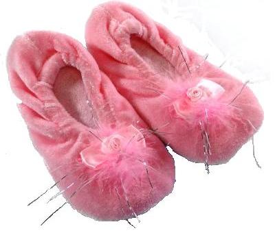 Pink Ballerina Slippers Fuzzy Ballet Slippers   Pink