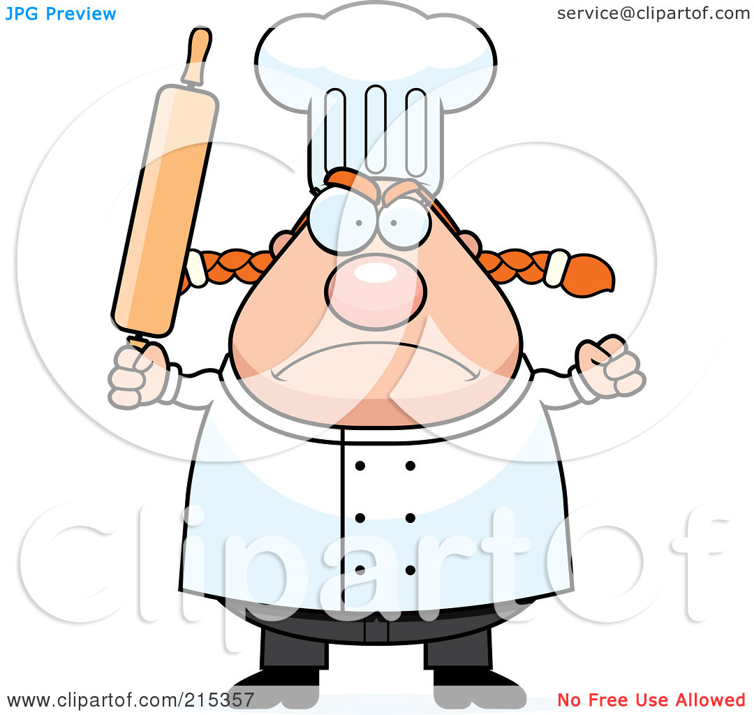 Royalty Free  Rf  Clipart Illustration Of A Plump Angry Female Chef