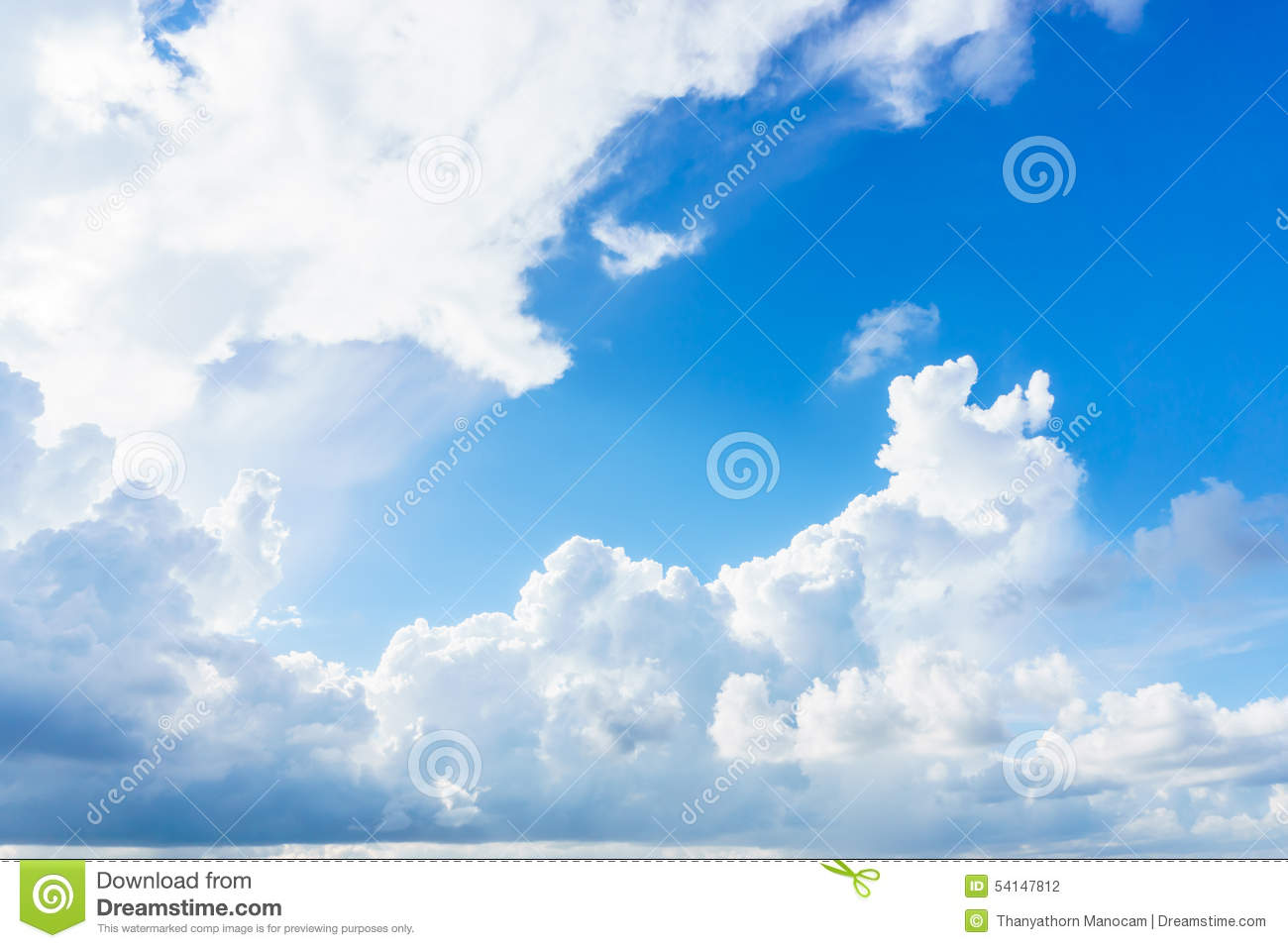 Stock Photo  Blue Skies With Clear Cloud