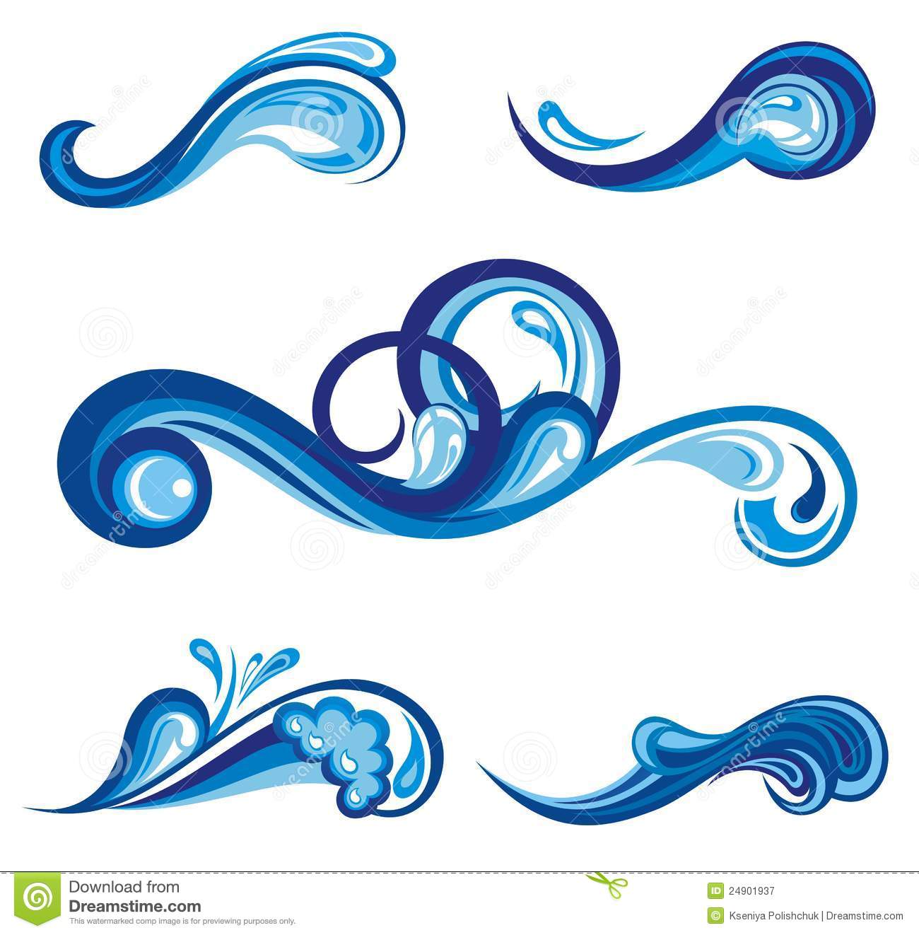 Tidal Wave Clipart Set Of Wave Symbols For Design
