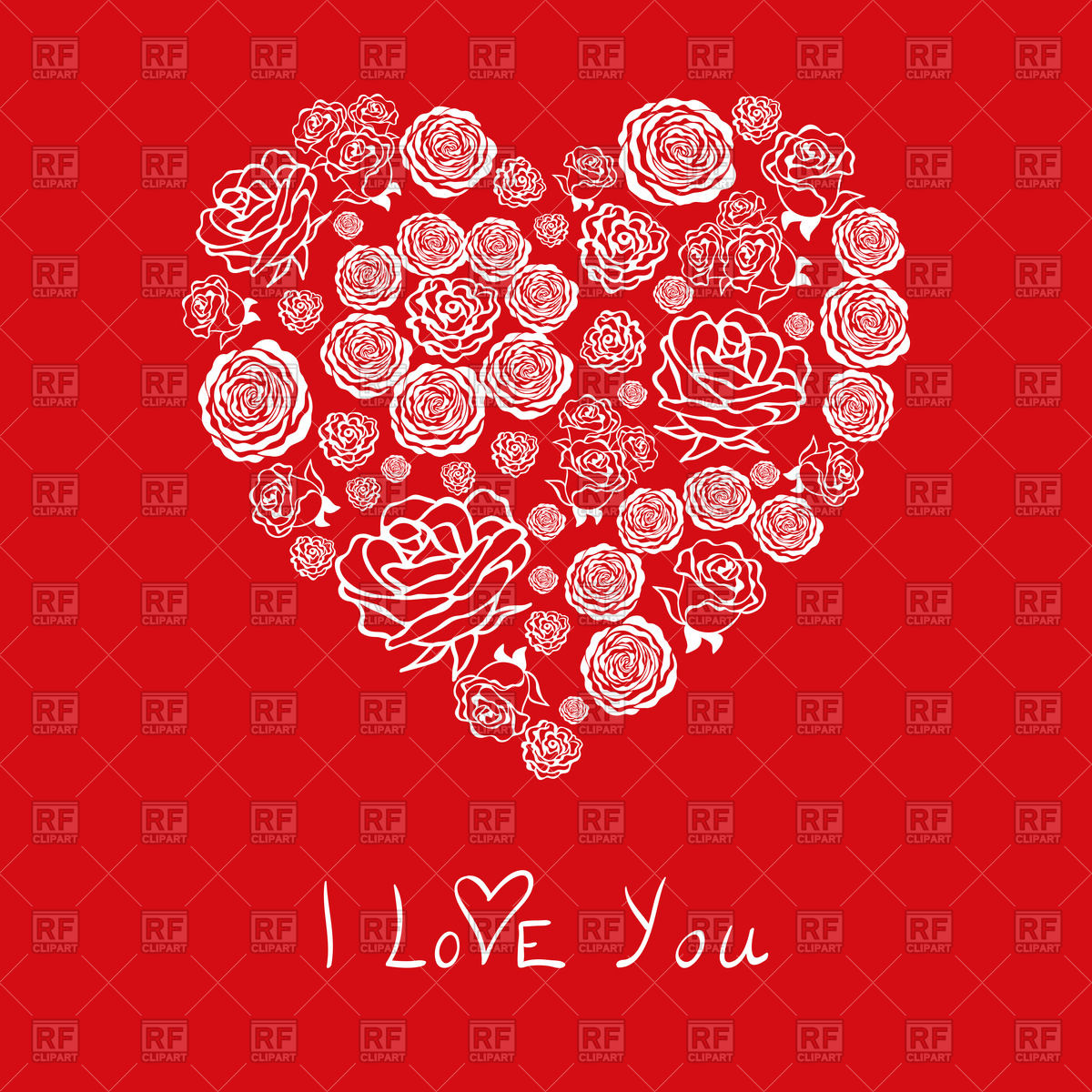 Valentine S Day Card   Heart Shaped Floral Ornament Of Roses 58021