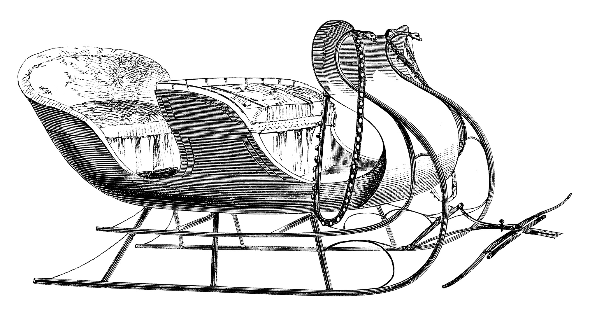 Vintage Clip Art Sleigh Free Black And White Clipart Victorian