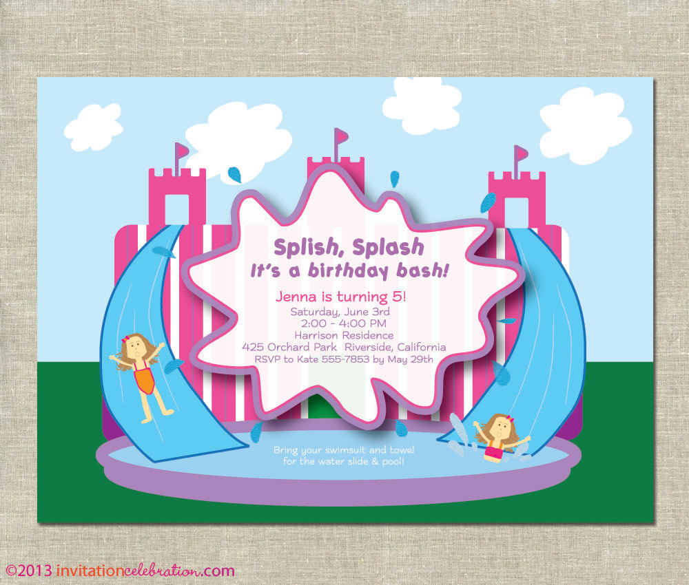 Blow Up Water Slide Clipart Girl Water Slide Birthday