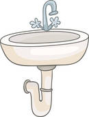 Cartoon Home Washroom Sink   Clipart Graphic