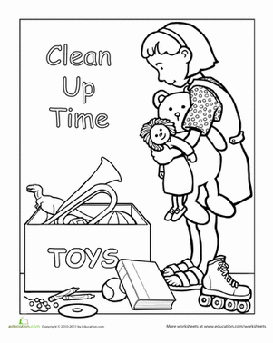 Clean Up After Yourself   Coloring Page   Education Com