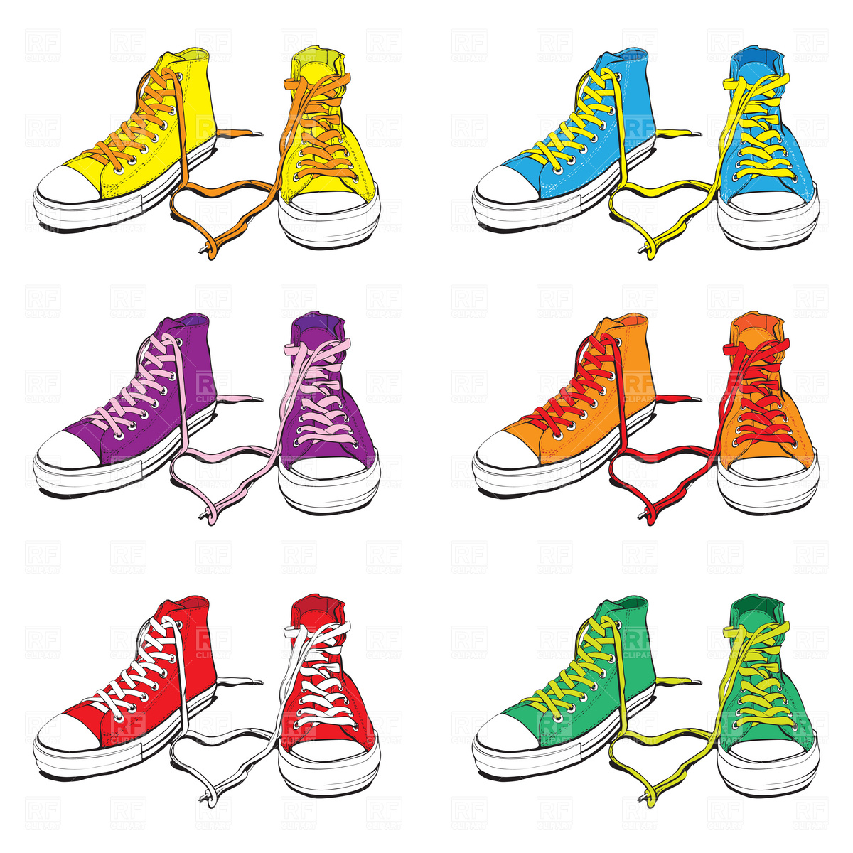 Clipart Catalog   Beauty Fashion   Sneakers Set Download Royalty