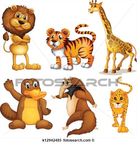 Clipart Of Different Kinds Of Land Animals K12942485   Search Clip Art    