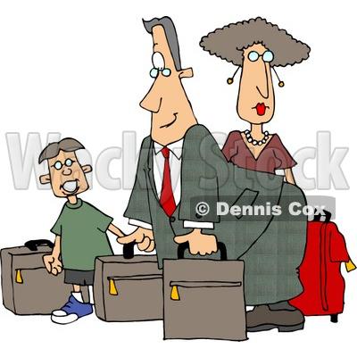 Dad Mom And Son Going On Vacation Clipart   Travel Clip Art By