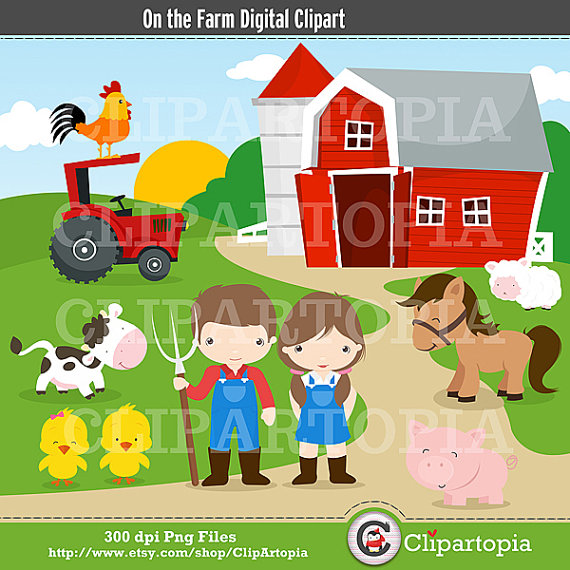 Farm Digital Clipart   Barnyard Clipart   Farm By Clipartopia