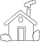 Free Black And White Home Outline Clipart   Clip Art Pictures