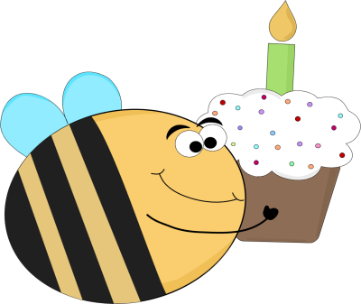 Funny Birthday Bee Clip Art Image   A Funny Birthday Bee With Big Eyes