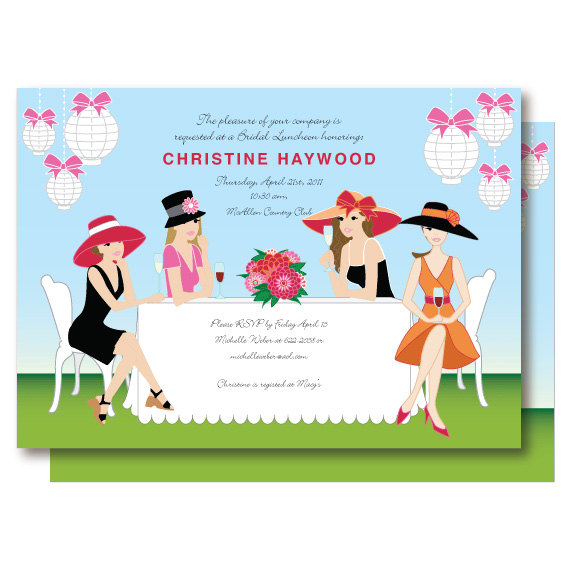 Ladies Champagne Brunch Garden Party Invitation By Delightpaperie