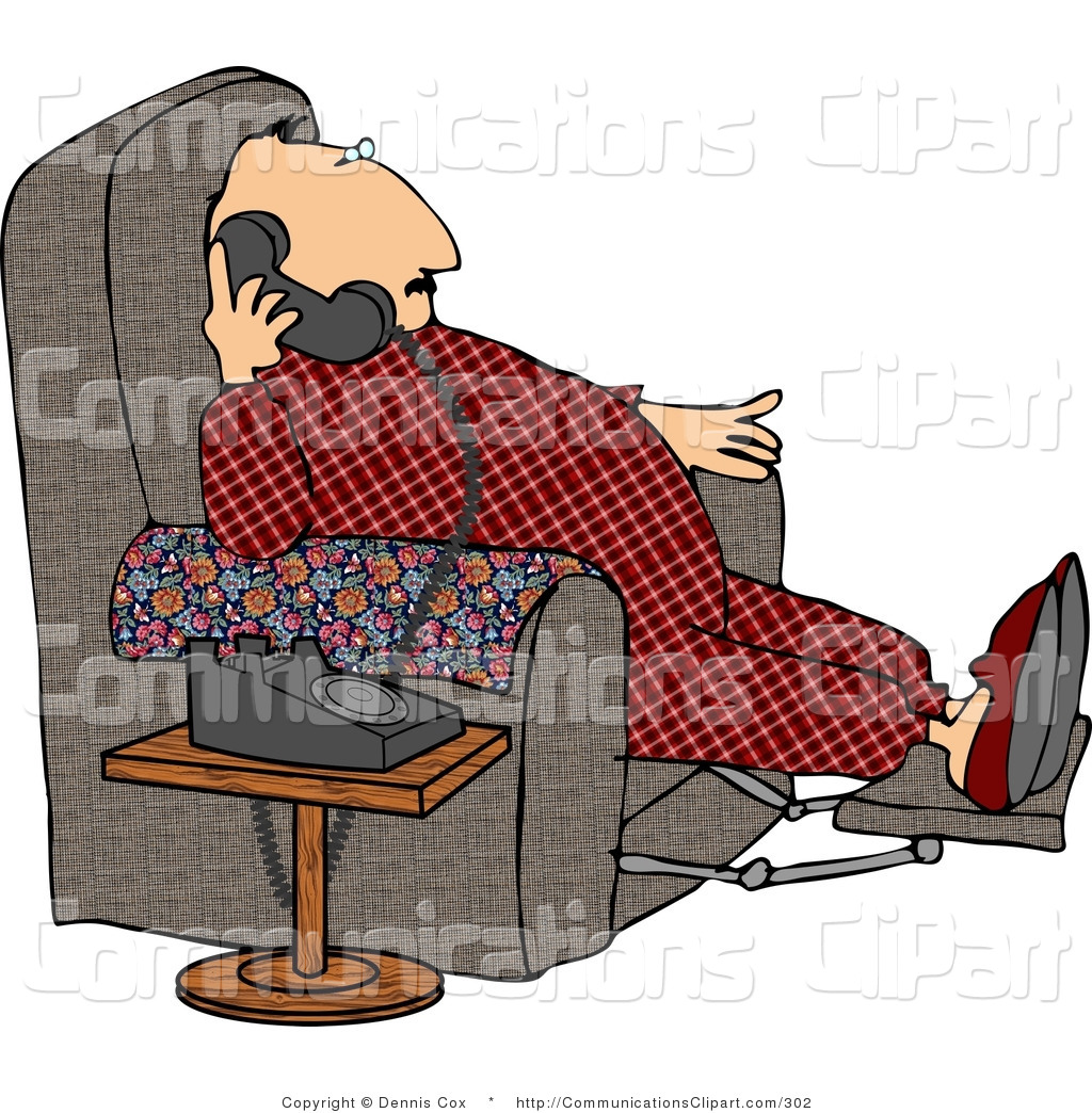 Larger Preview  Communication Clipart Of A Overweight Couch Potato Man